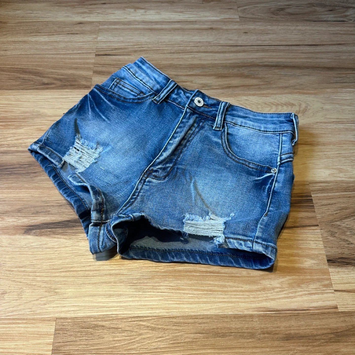 Distressed Denim Shorts