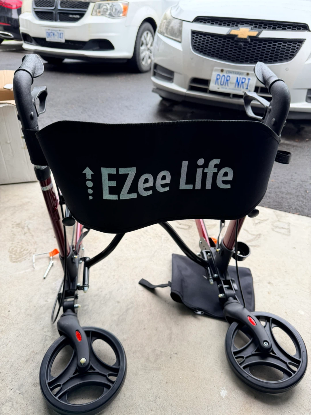 EZee Life "X" Frame Folding Rollator - Red