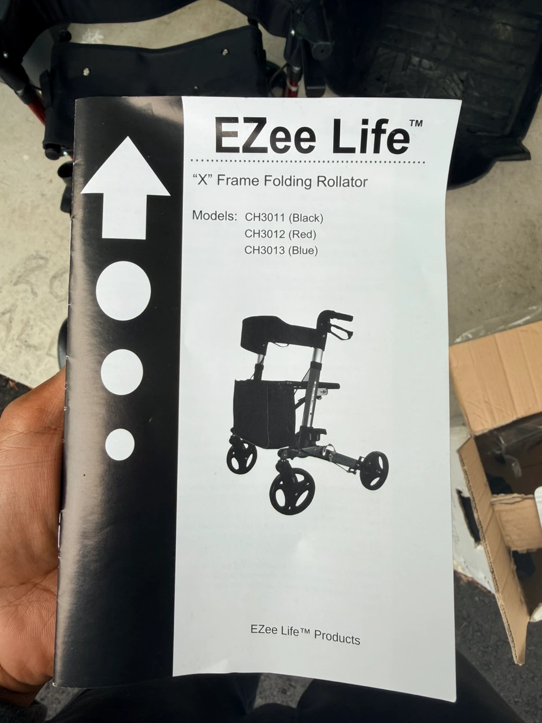 EZee Life "X" Frame Folding Rollator - Red - photo 4