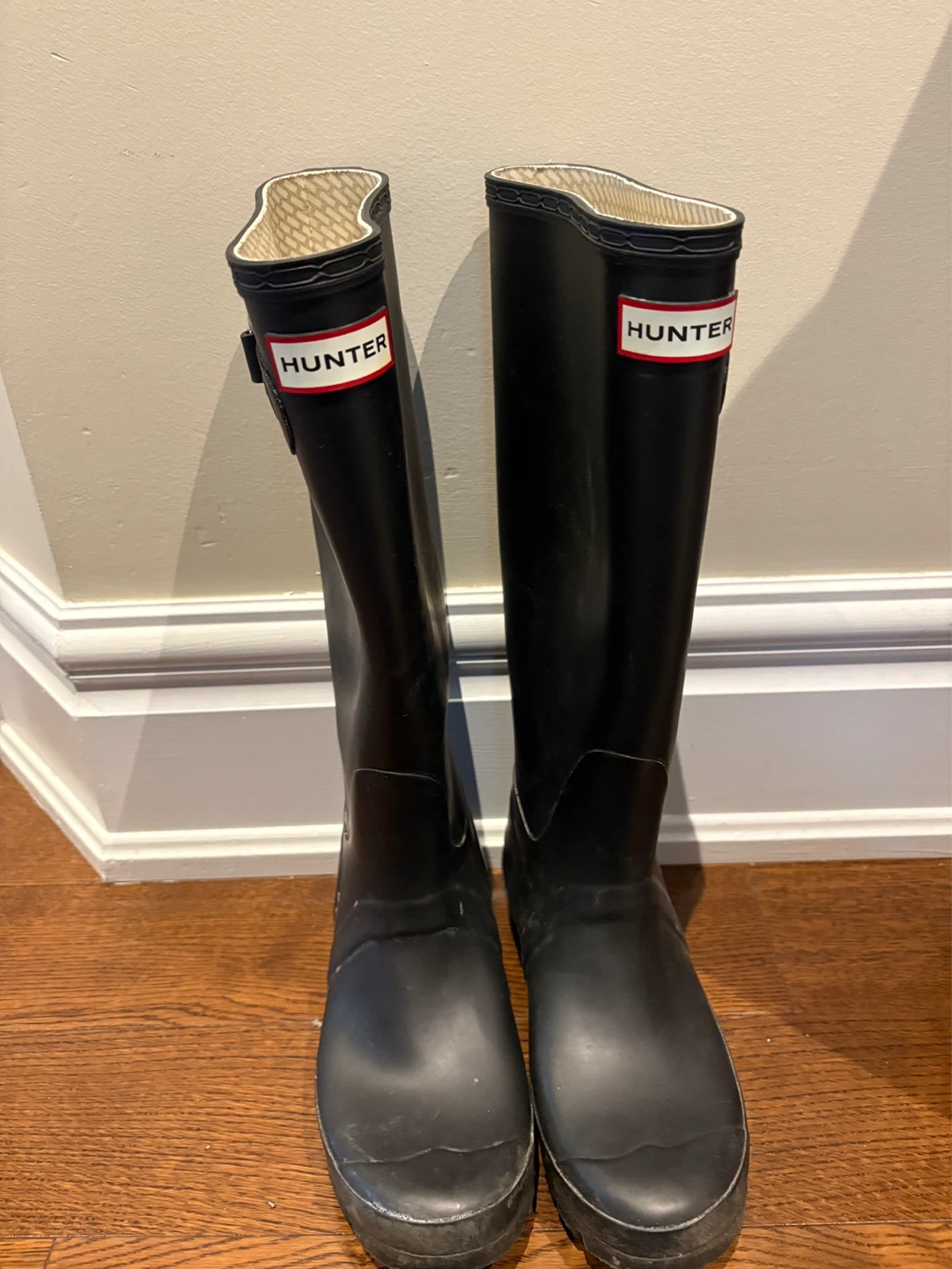 Hunter Black Tall Rubber Rain Boots