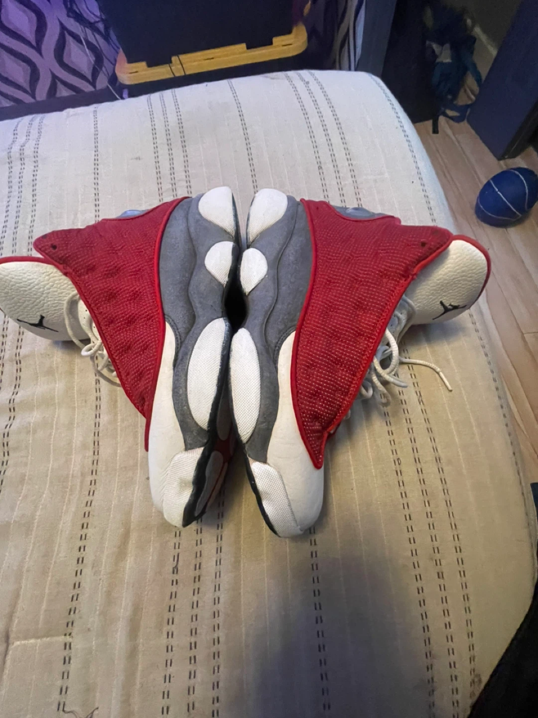 Air Jordan 13 Red White Basketball Shoes - photo 3