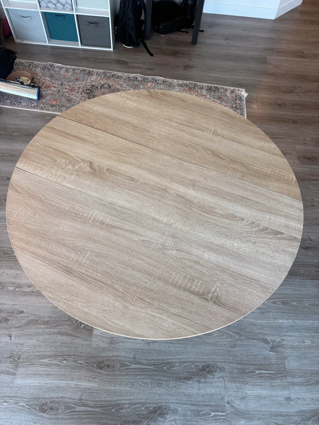 Round Drop Leaf Table with Shelving