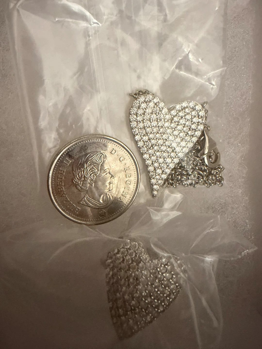 Sterling silver 925 Heart Necklace and Ring size 6Set - photo 3