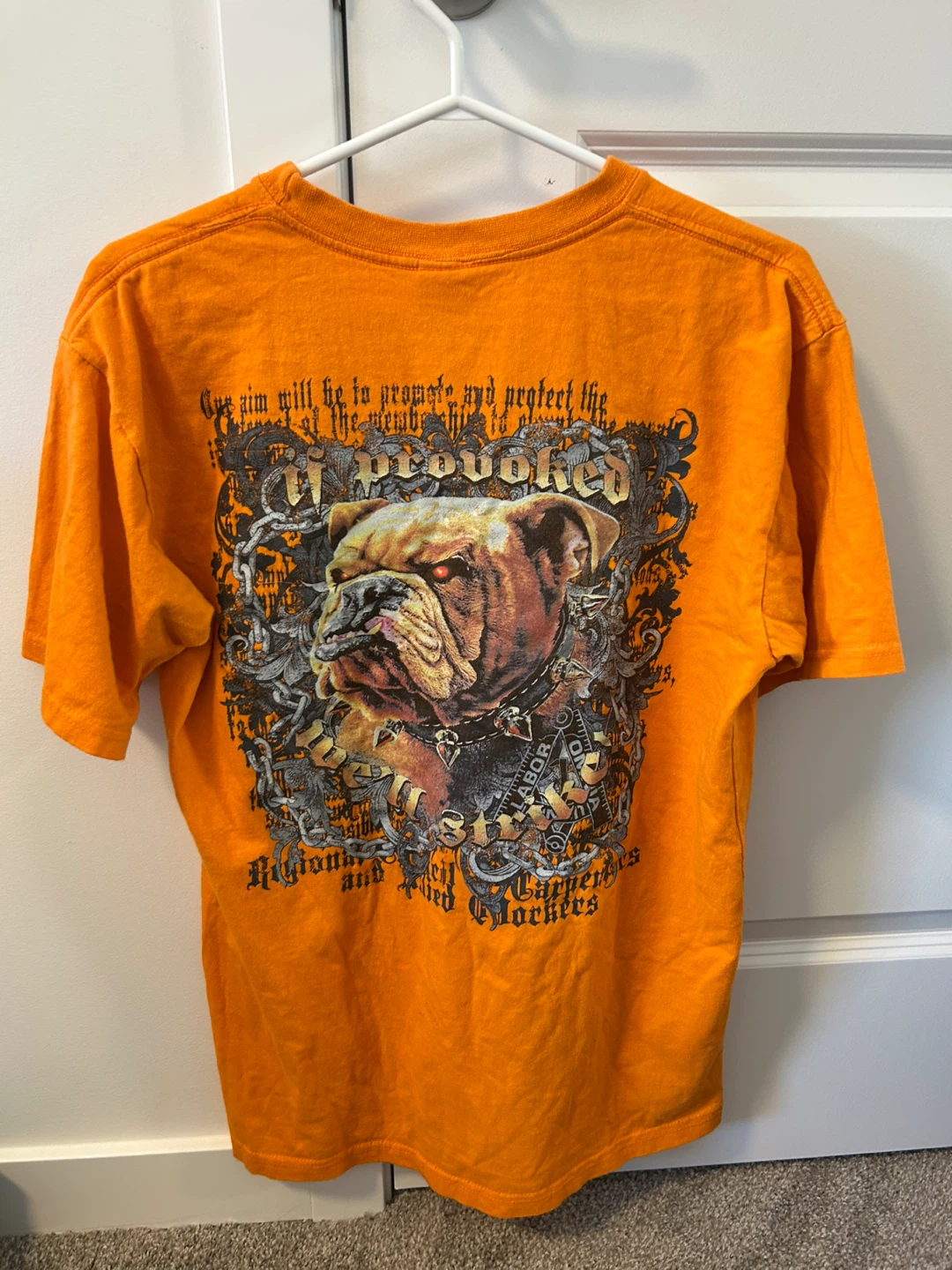 Vintage Orange Bulldog Graphic T-Shirt - photo 2
