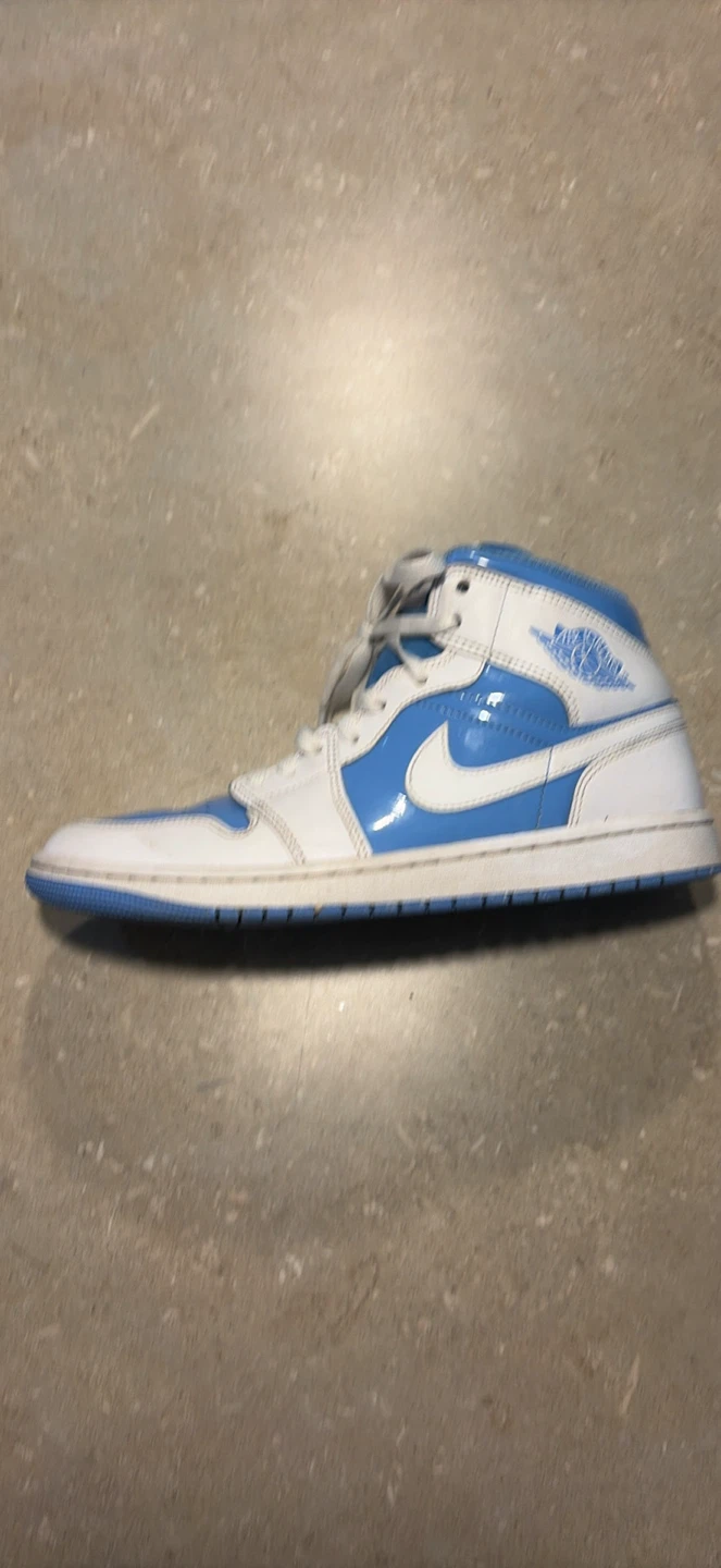 Air Jordan 1 Mid Light Blue White Sneakers - photo 3