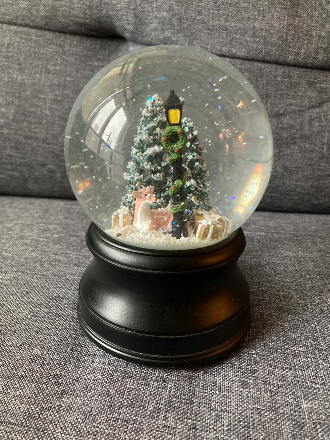 Christmas Snow Globe with Tree and Deer