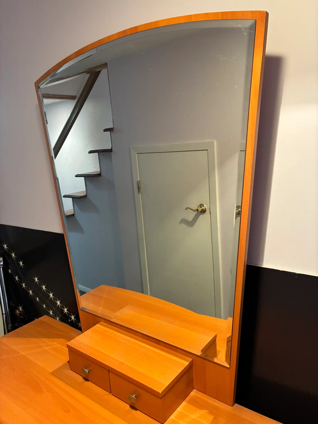 Orange Wood Dresser with Mirror - photo 3