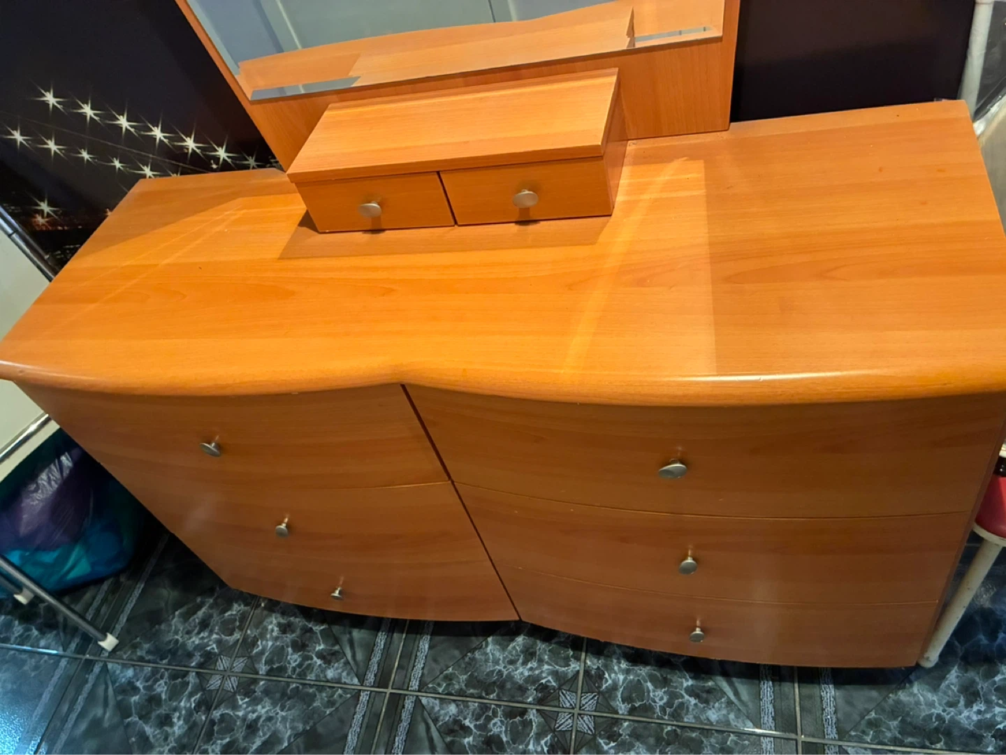 Orange Wood Dresser with Mirror - photo 2
