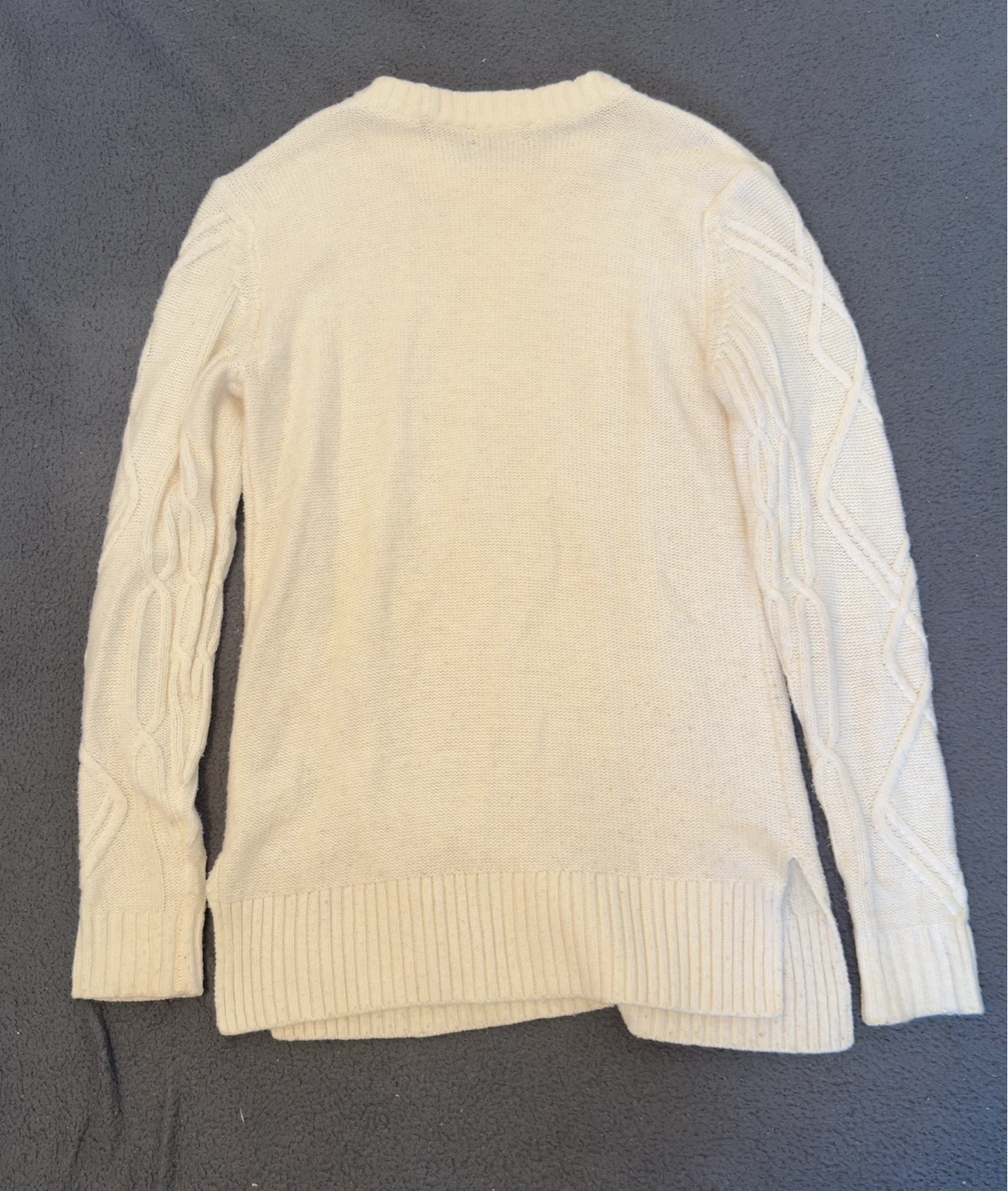 Lord & Taylor Cable Knit Sweater - Cream - photo 2