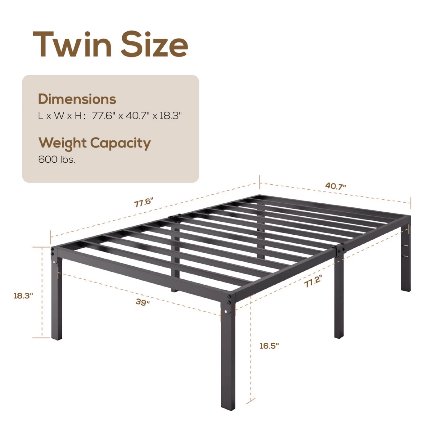 Twin Mattress + Bed Frame - photo 3