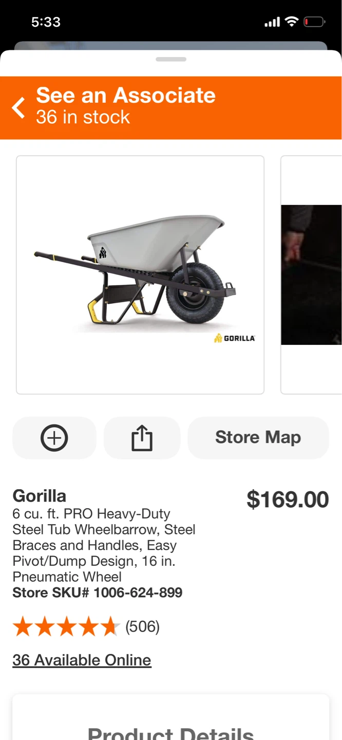 Gorilla 6 cu. ft. PRO Heavy-Duty Steel Tub Wheelbarrow
