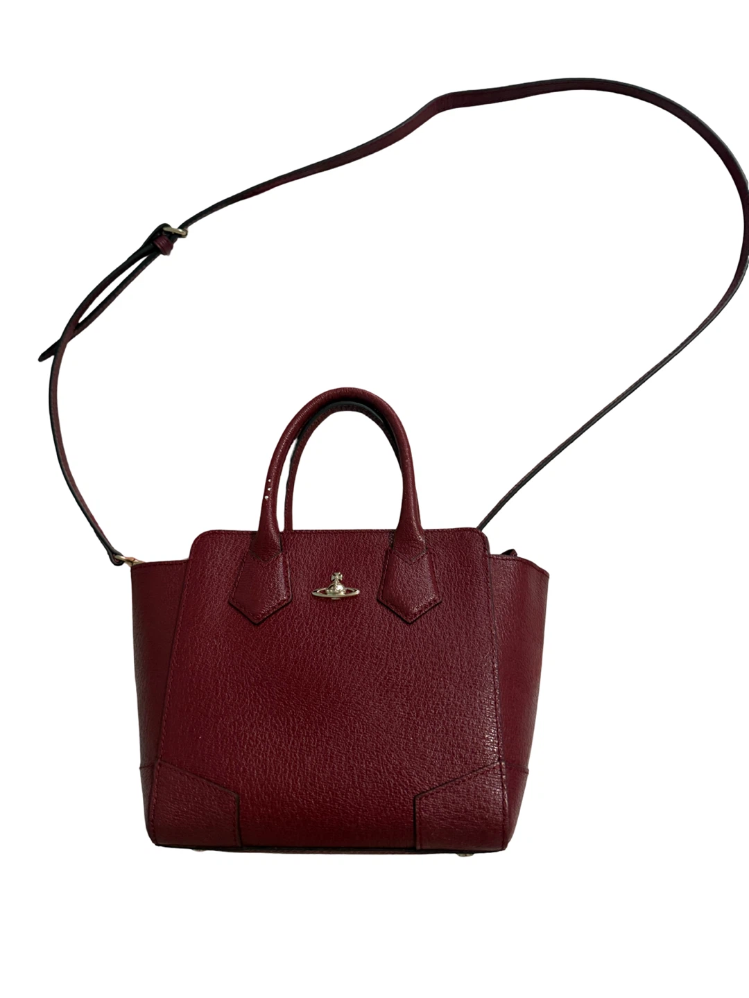 Vivienne Westwood Burgundy Leather Top Handle Bag