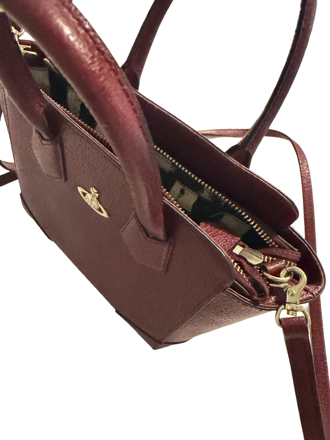 Vivienne Westwood Burgundy Leather Top Handle Bag - photo 3
