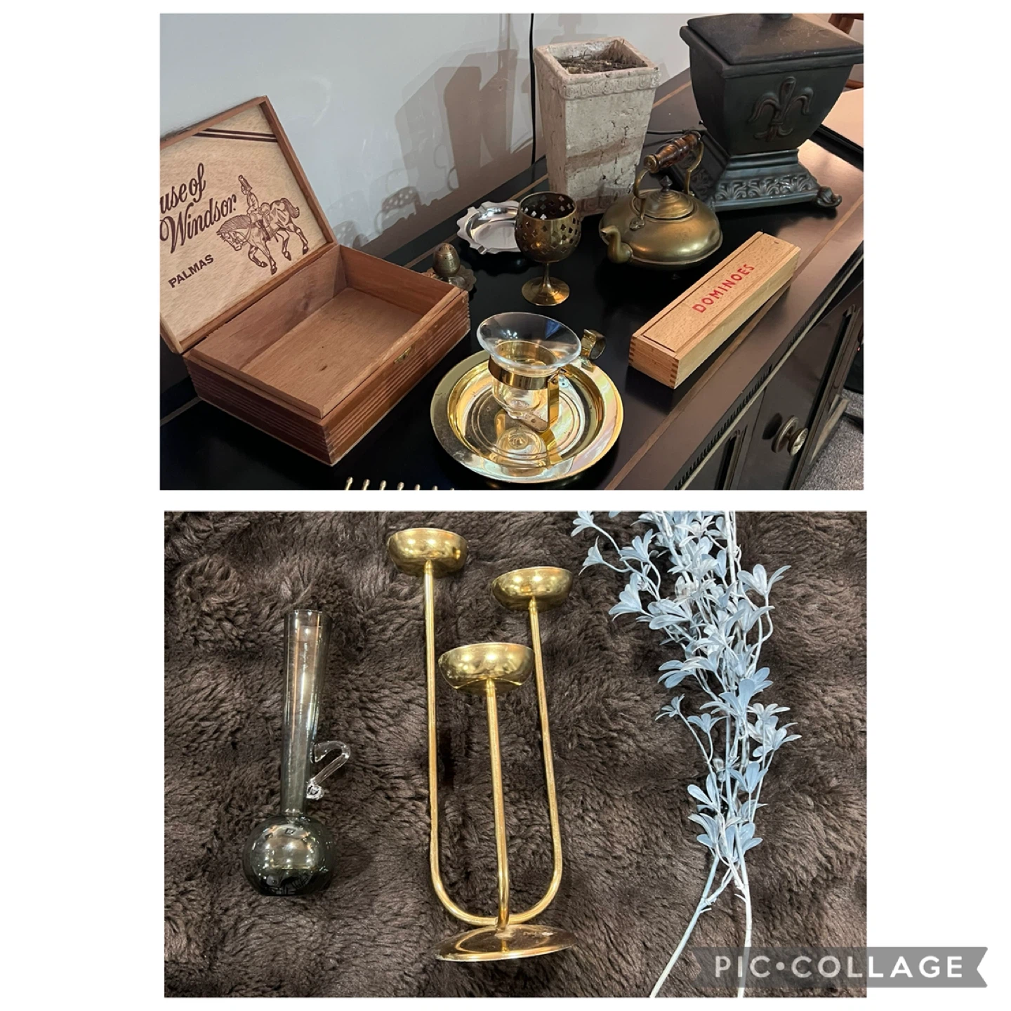 Vintage Brass Home Decor Bundle Lot 13pc