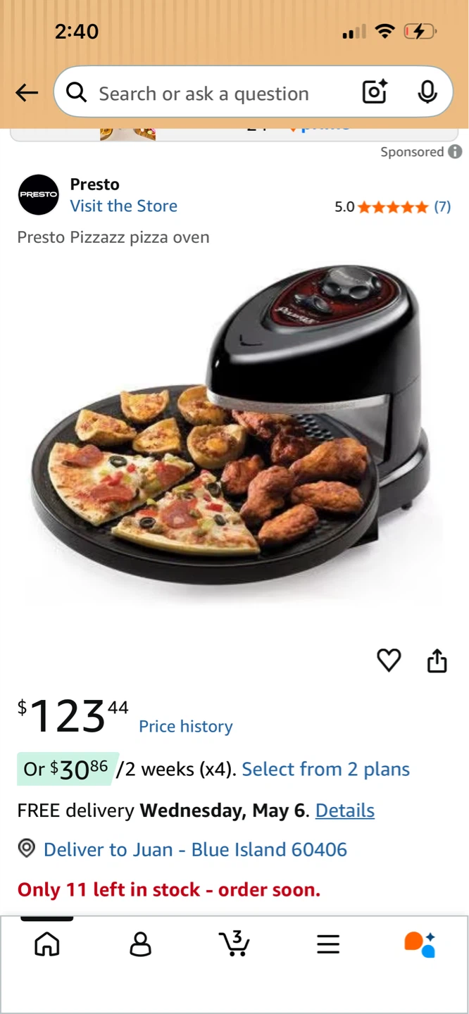 Presto Pizzazz Plus Rotating Pizza Oven