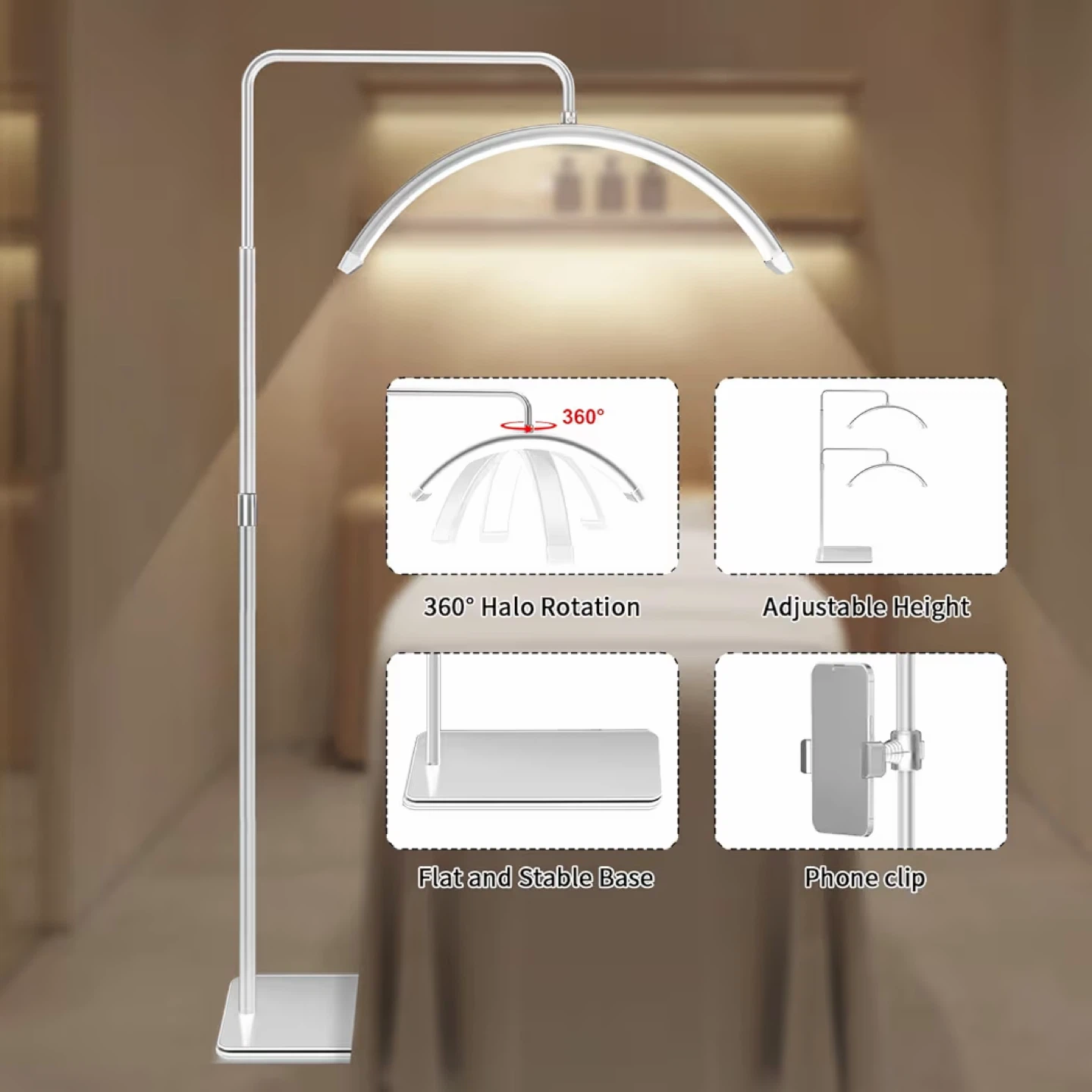 Curved LED Ring Light lamp