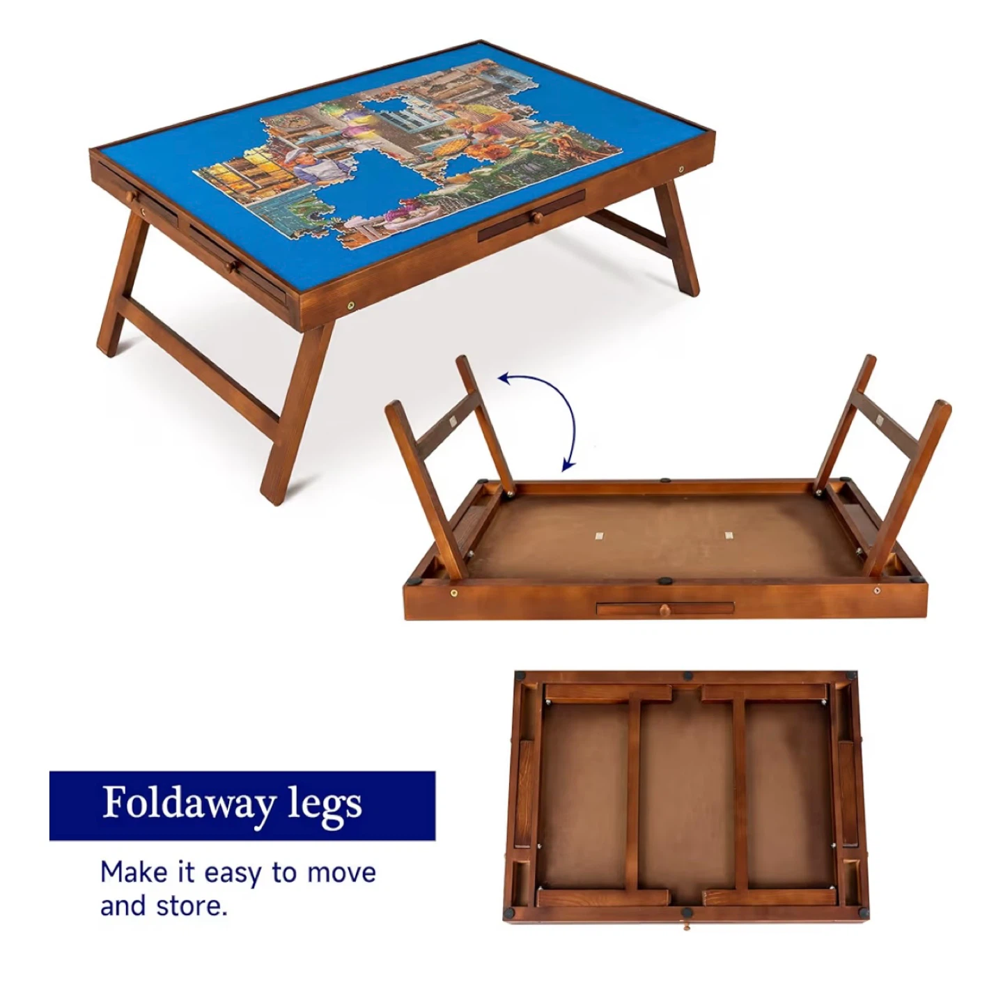 Wooden Puzzle Board with Foldaway Legs - photo 3