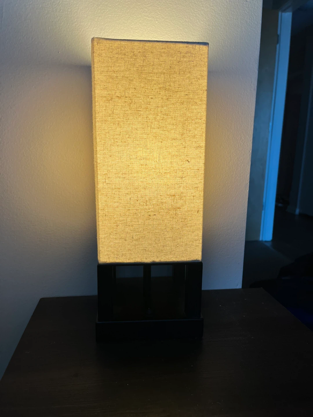 Rectangular Table Lamp with USB Charging Port