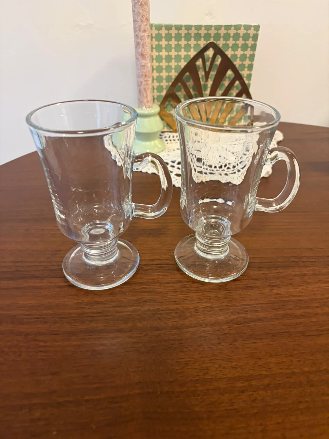 Set of 2 Glass Irish Coffee Mugs