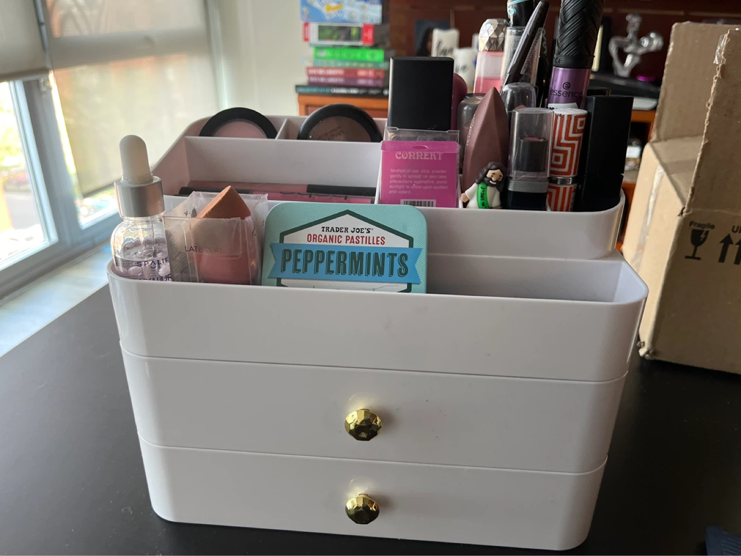 White 3-Drawer Makeup Organizer
