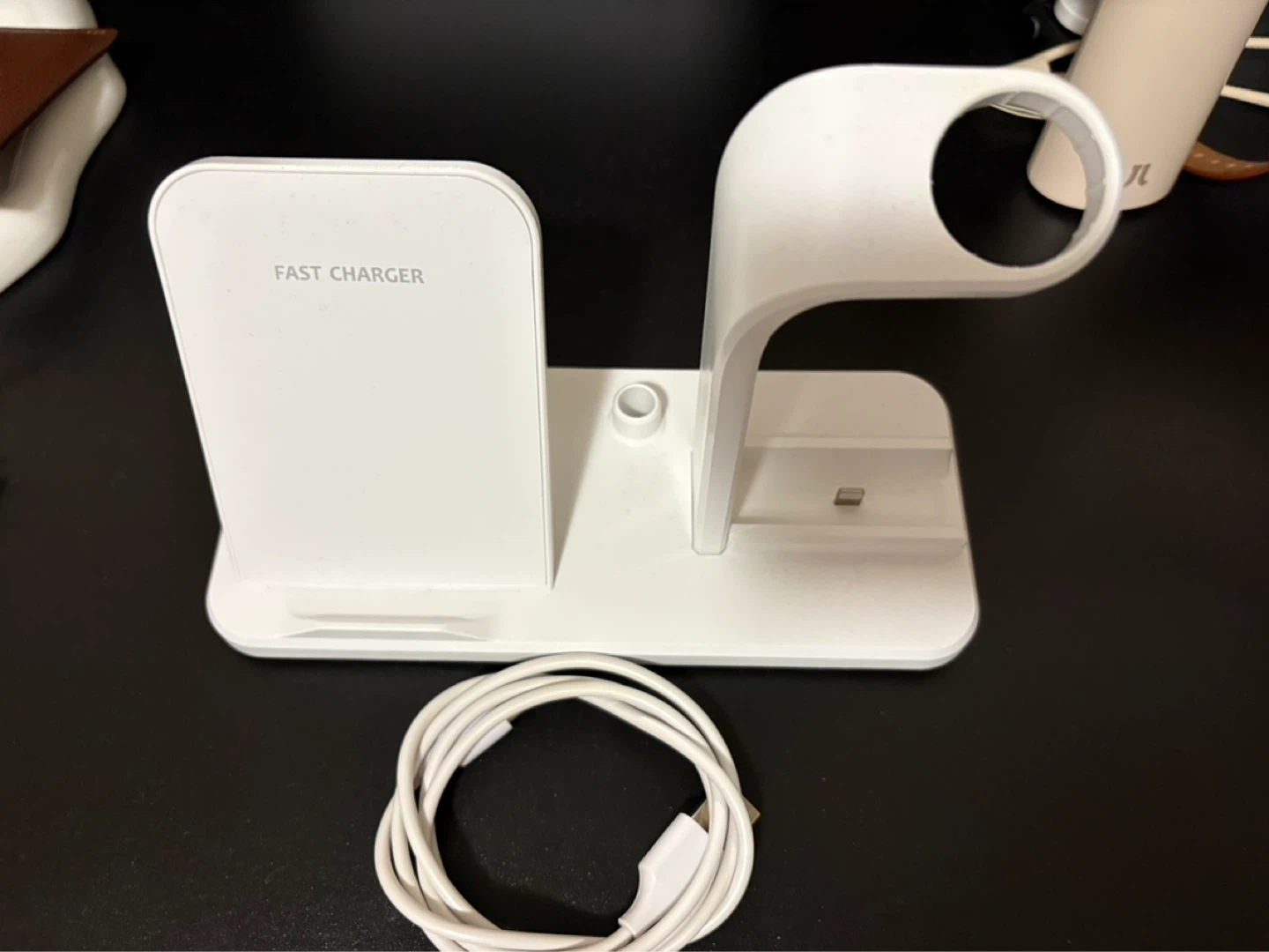 White Fast Charger Dock Stand for Phone and Watch
