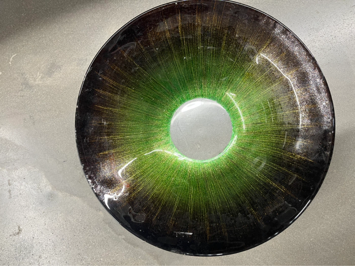Decorative Glass Bowl Green and Black