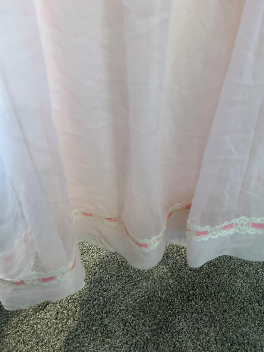Pink Sheer Baby Doll Dress  with Lace Trim - photo 3
