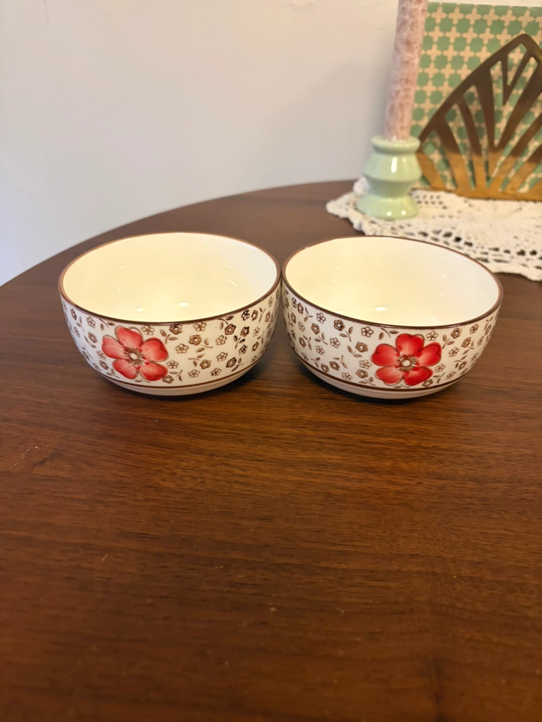 Set of 2 Small Floral Bowls