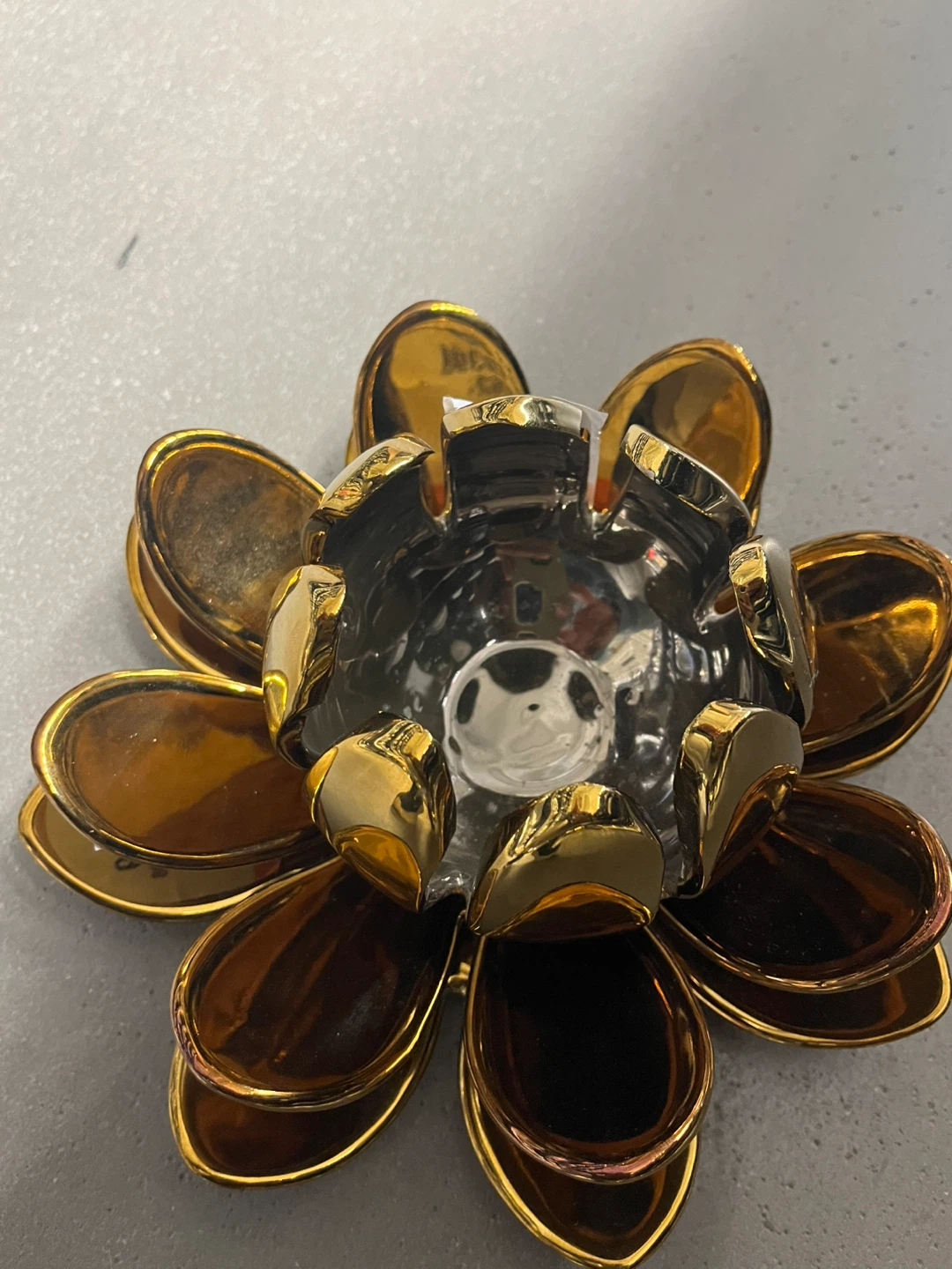 Set of 3 Gold Flower Bowls