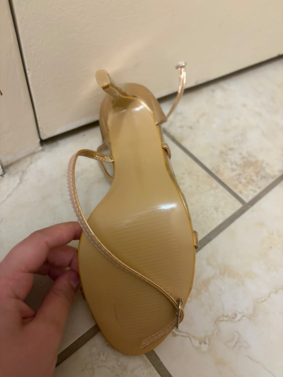 NEW Women's Gold Strappy Stiletto Heels - 8 - photo 5