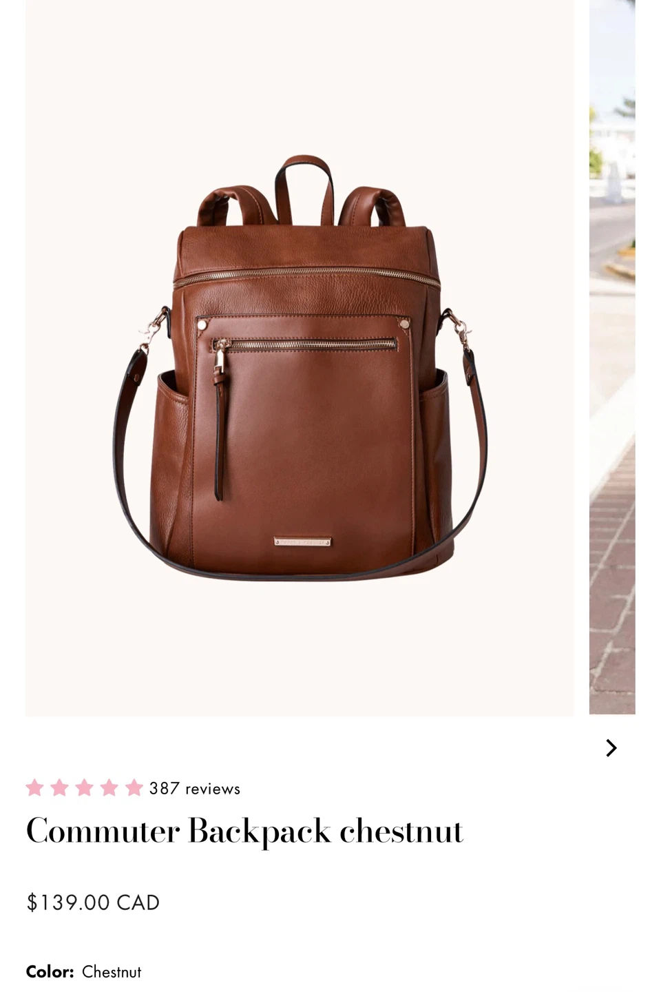 Poppy & Peonies Commuter Backpack - Chestnut