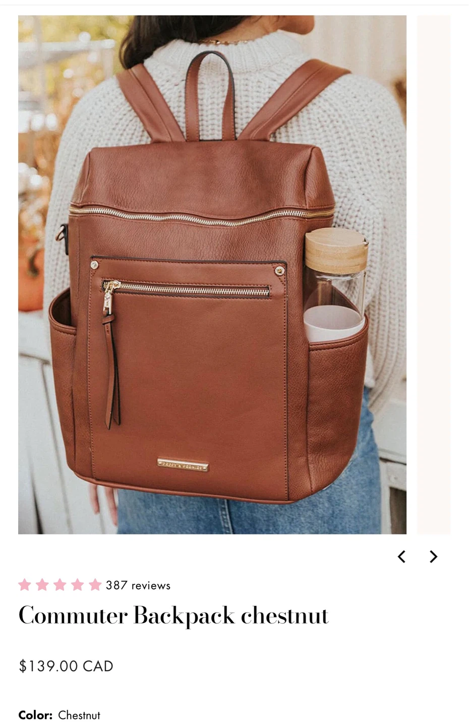Poppy & Peonies Commuter Backpack - Chestnut - photo 2