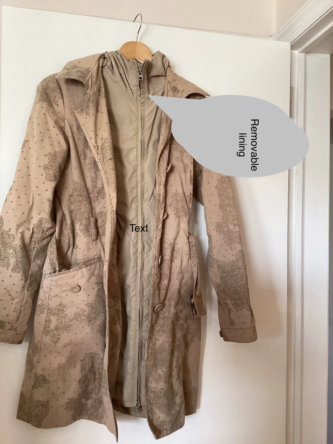 Women's Trench Coat with Removable hood - photo 4