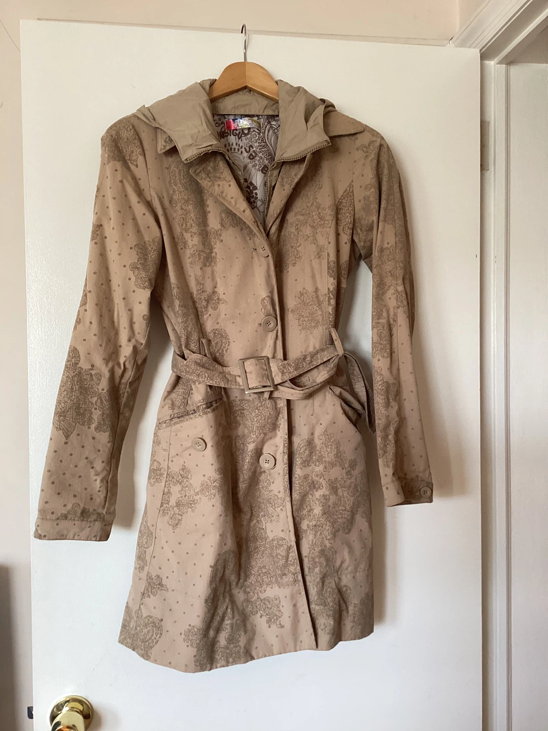 Women's Trench Coat with Removable hood