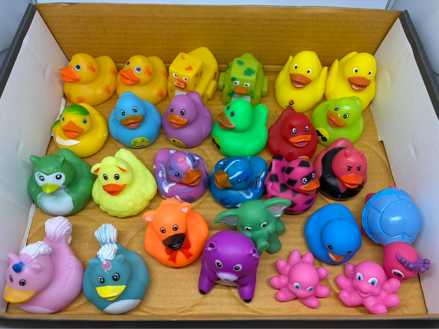Assorted Rubber Ducks and Bath Toys Set