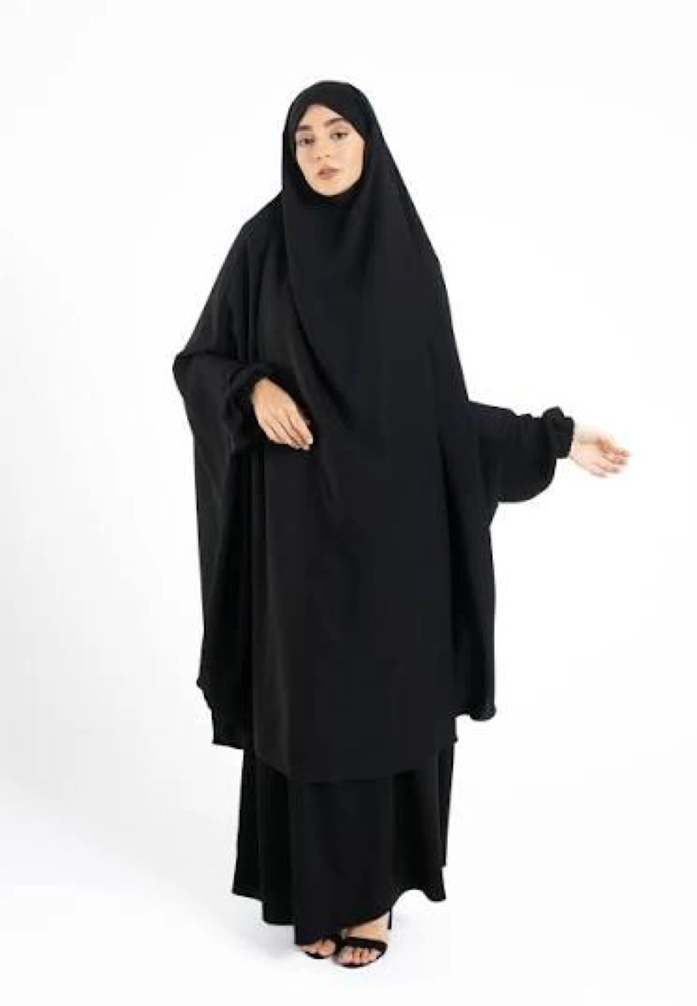 Black JILBAB - One Size (two piece set)