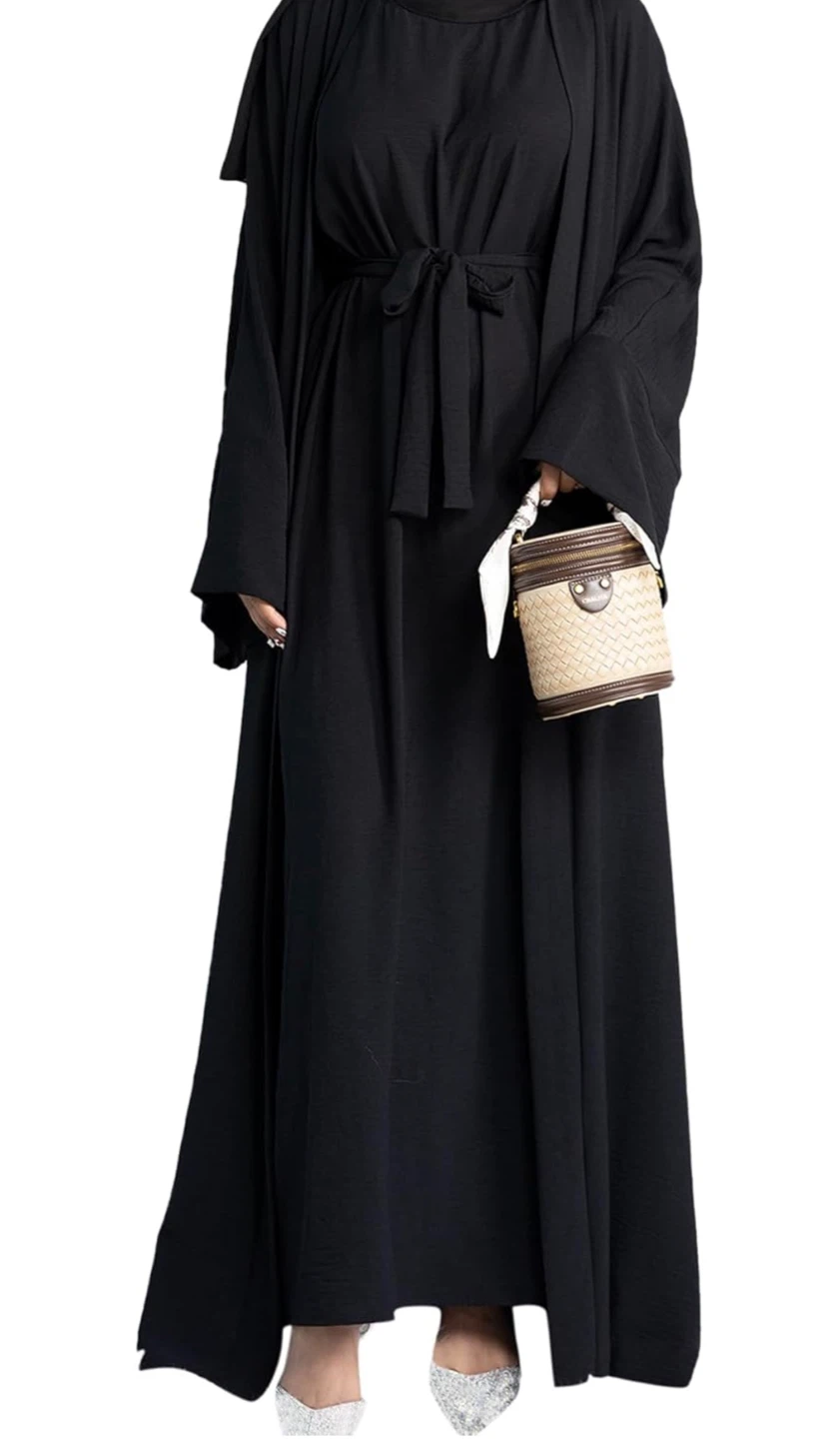 Black Flowy Maxi Dress with Tie Waist