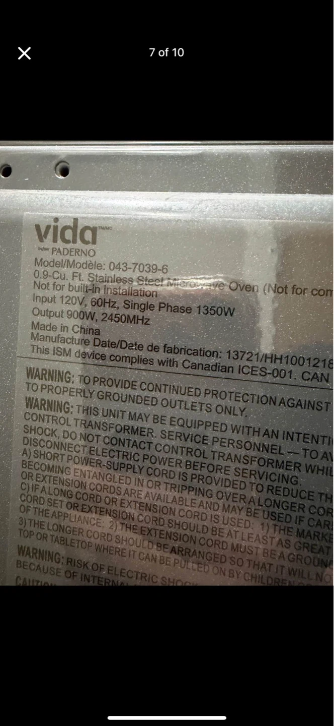 Vida by Paderno Stainless Steel Microwave Oven - photo 5
