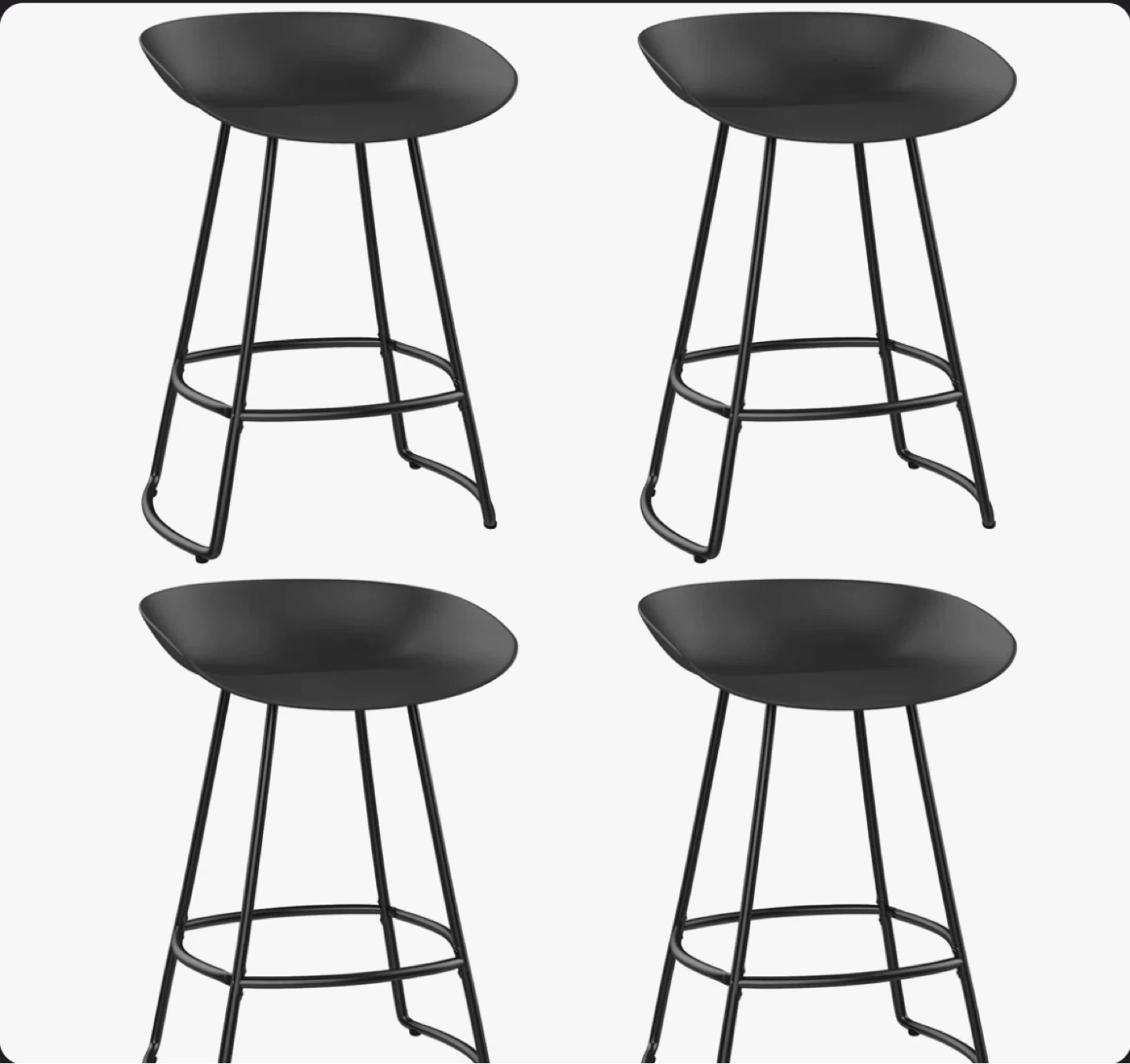 Set of 4 Black swivel Bar Stools - photo 2