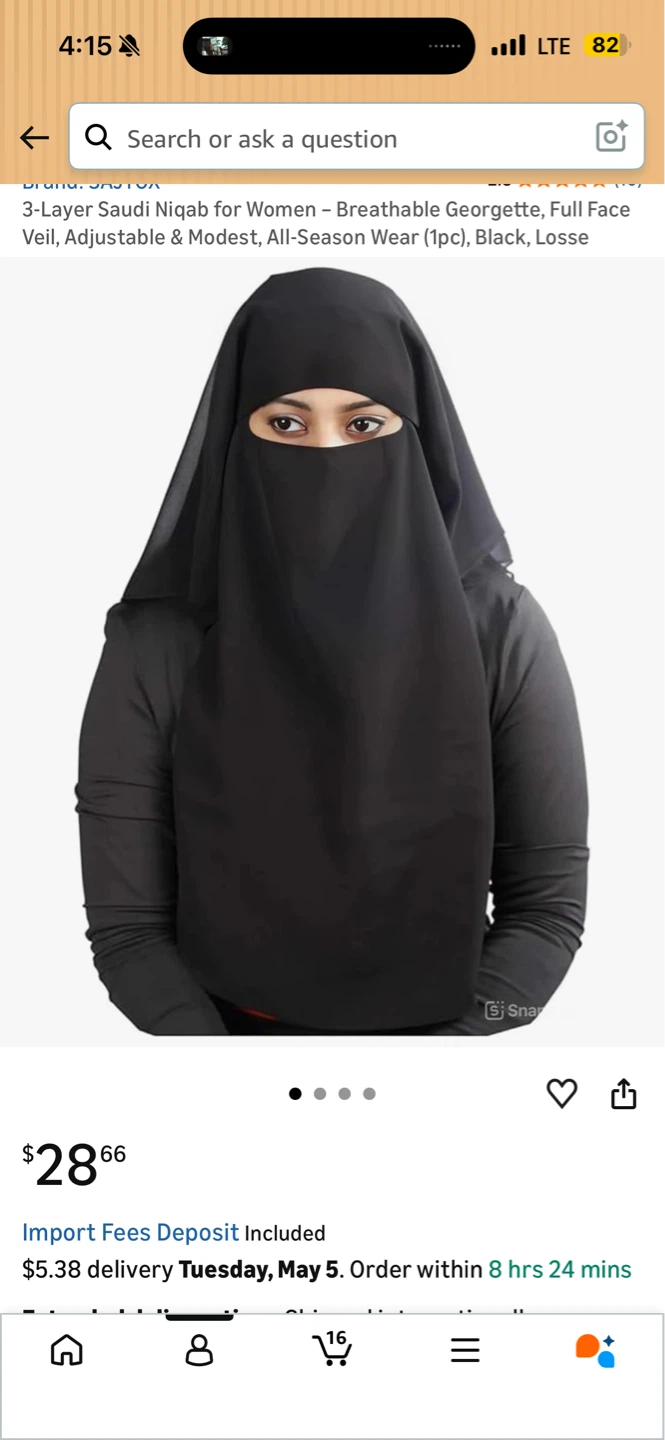 Black niqab (long)