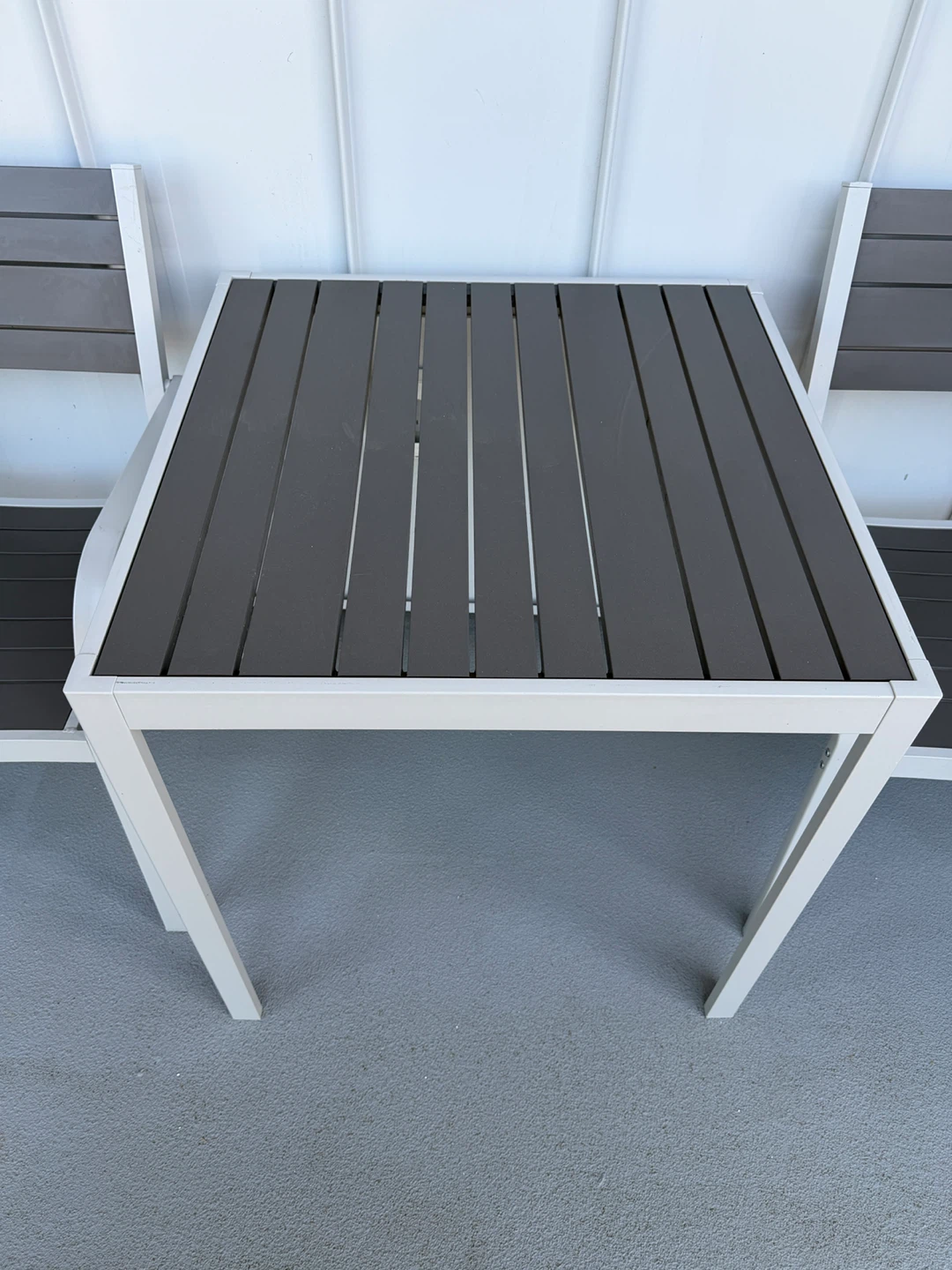 Metal patio chair with grey slats - photo 4