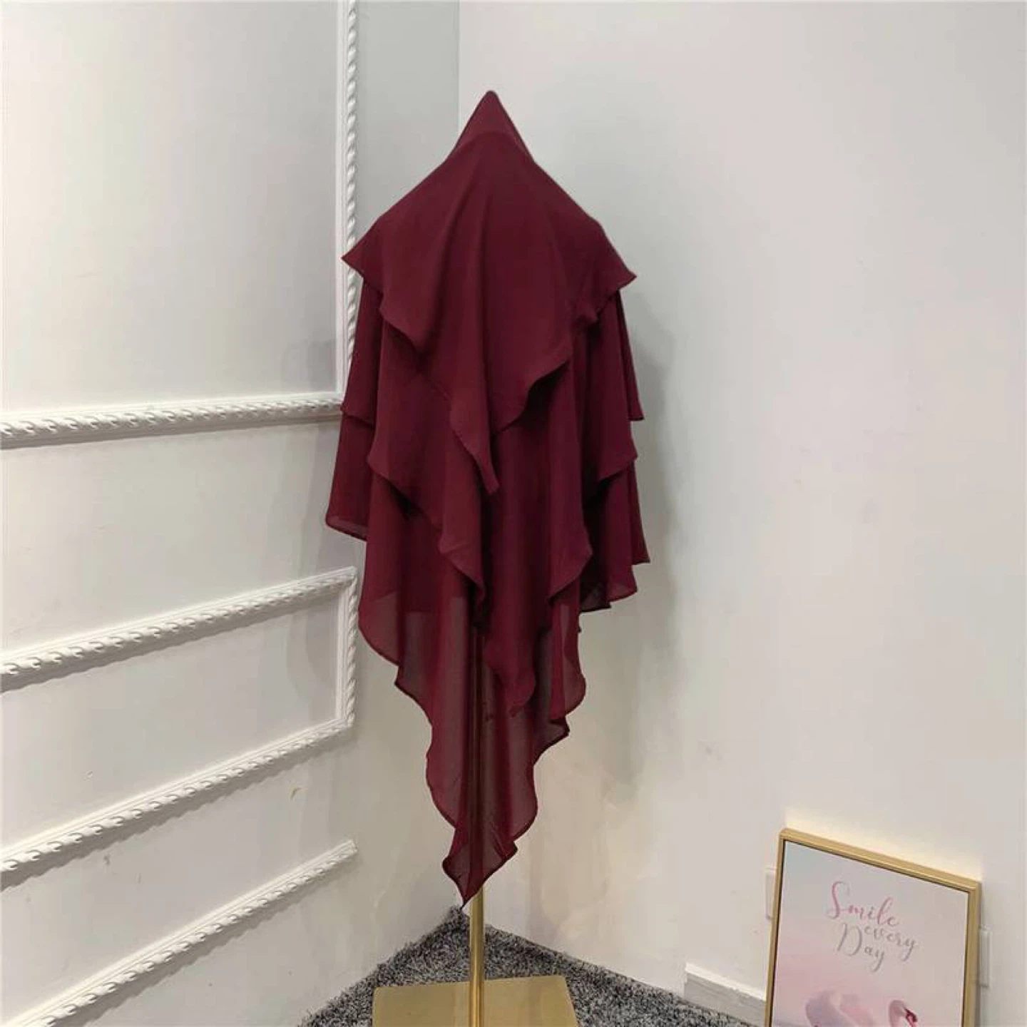 Red Chiffon khimar