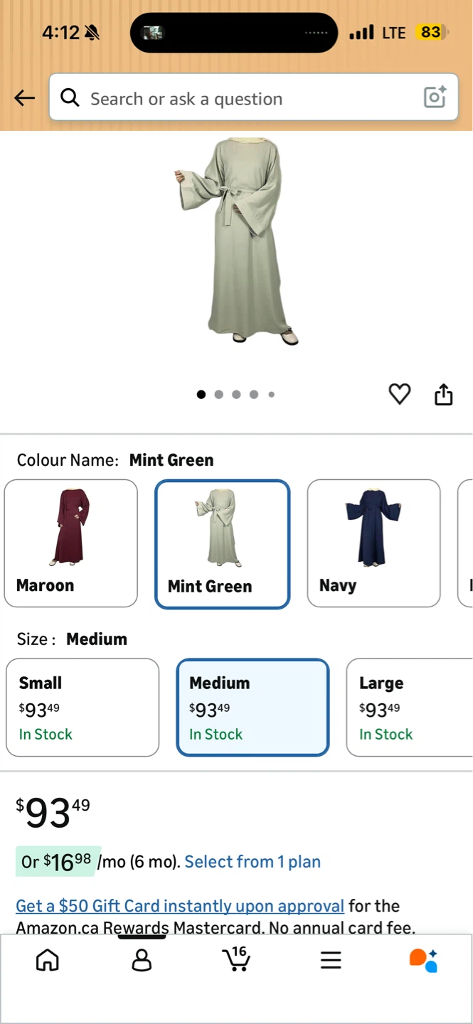 Abaya - Pistachio Green - Size M - photo 2