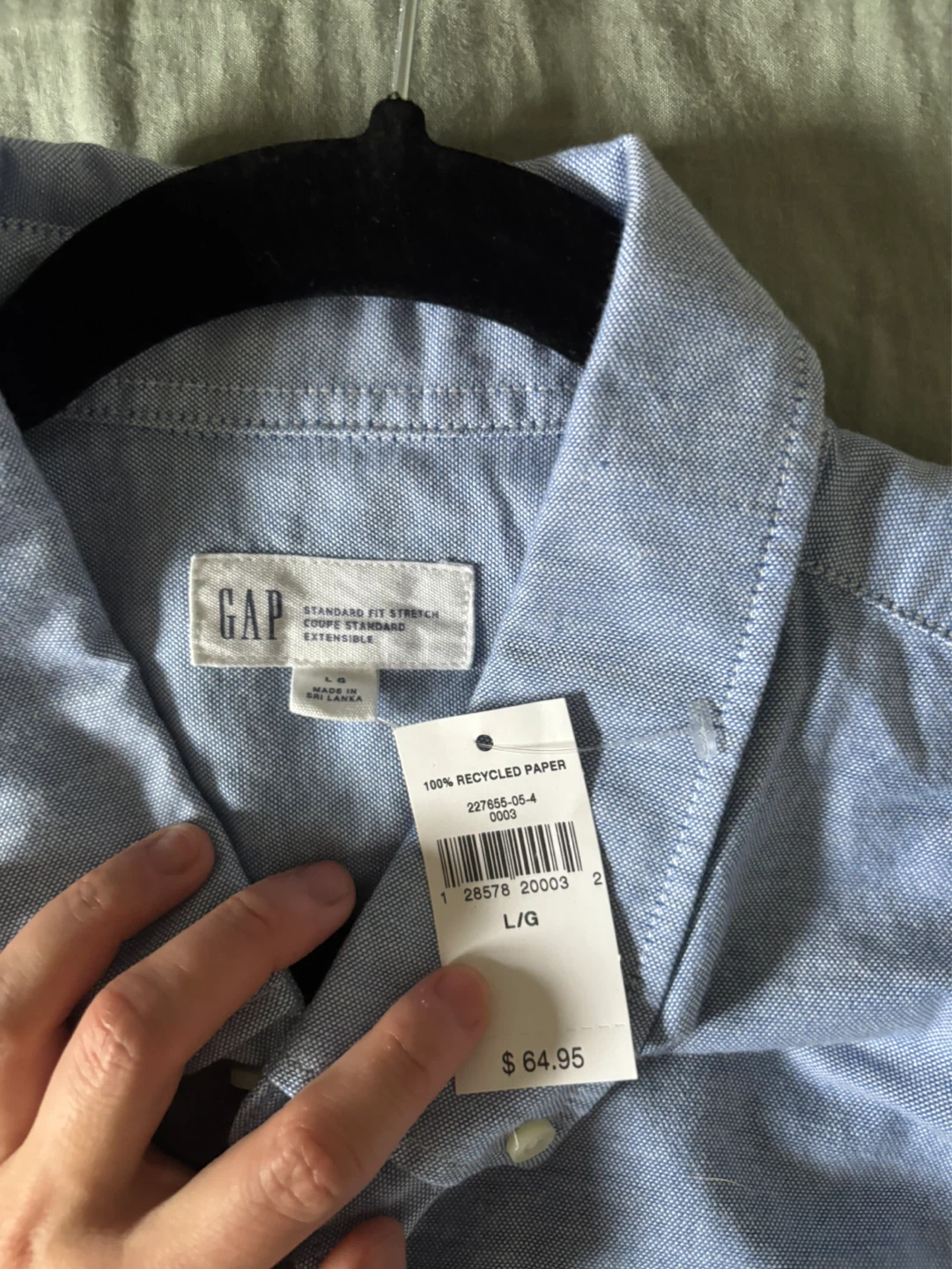 Brand new . Men Gap Standard Fit Stretch Button Down Shirt L/G - photo 2