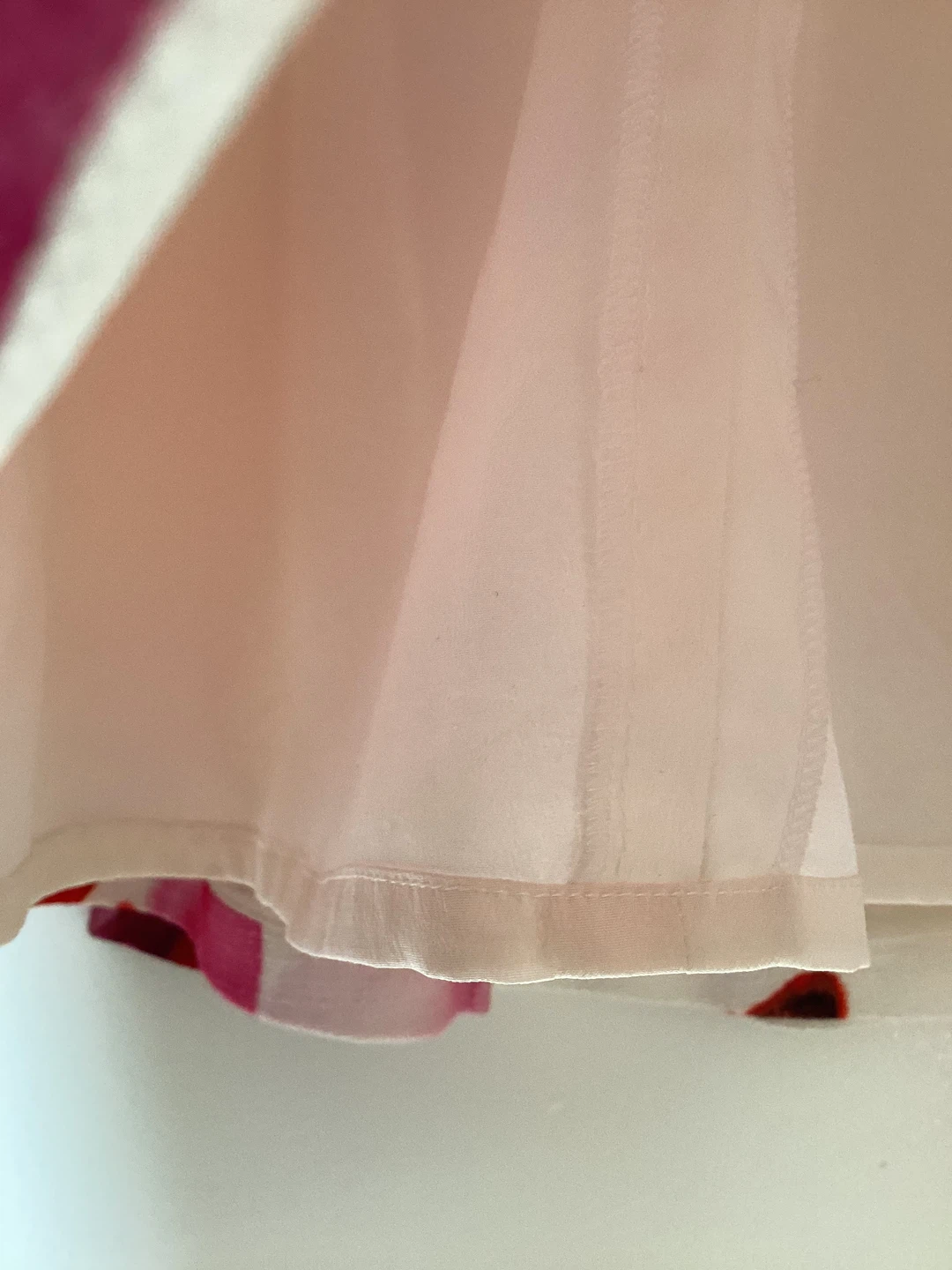 White Floral Print Skirt with lining - photo 4