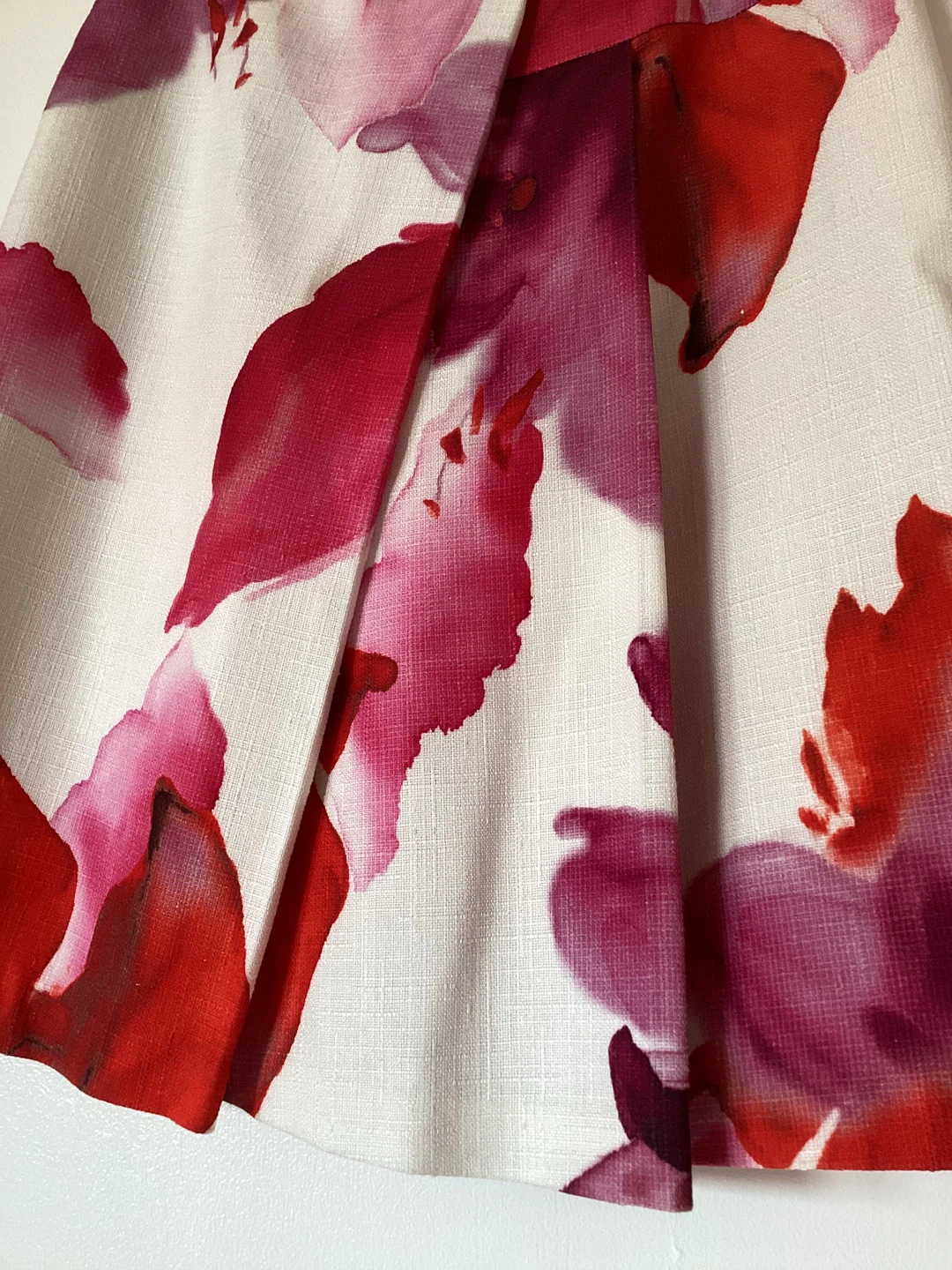 White Floral Print Skirt with lining - photo 2
