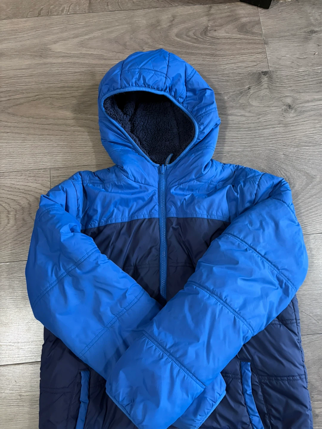 Kids Blue Puffer Jacket with Hood