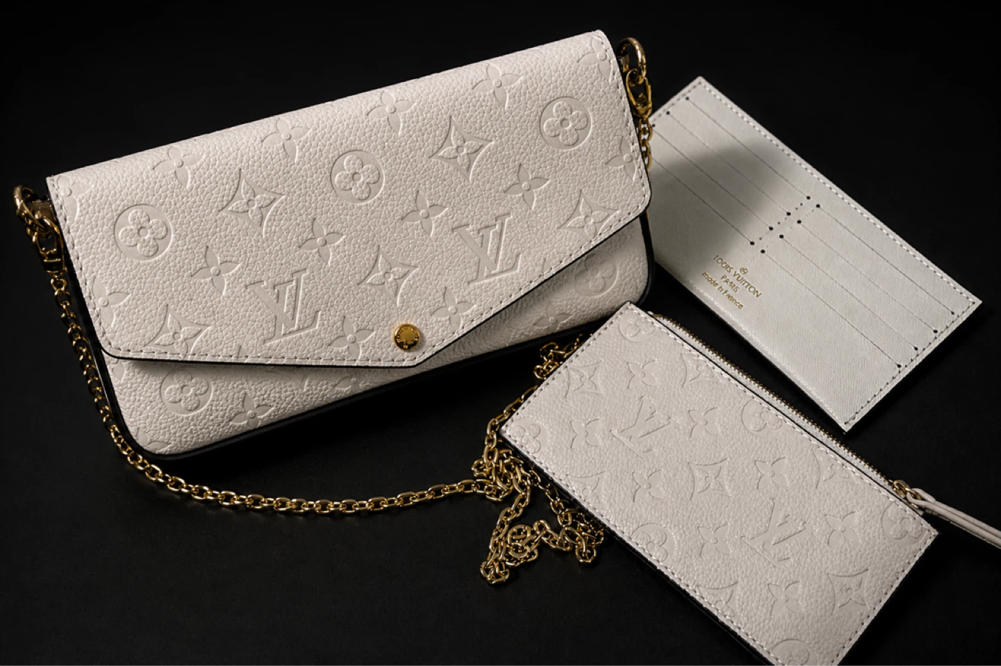 Louis Vuitton White Monogram Chain Wallet