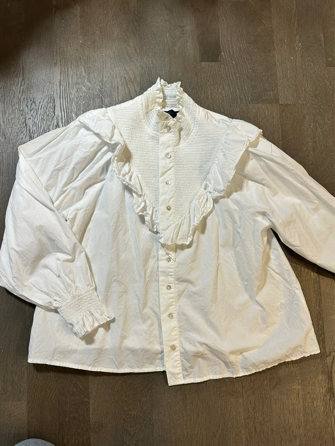 Smocked High Neck Ruffle Blouse - photo 3