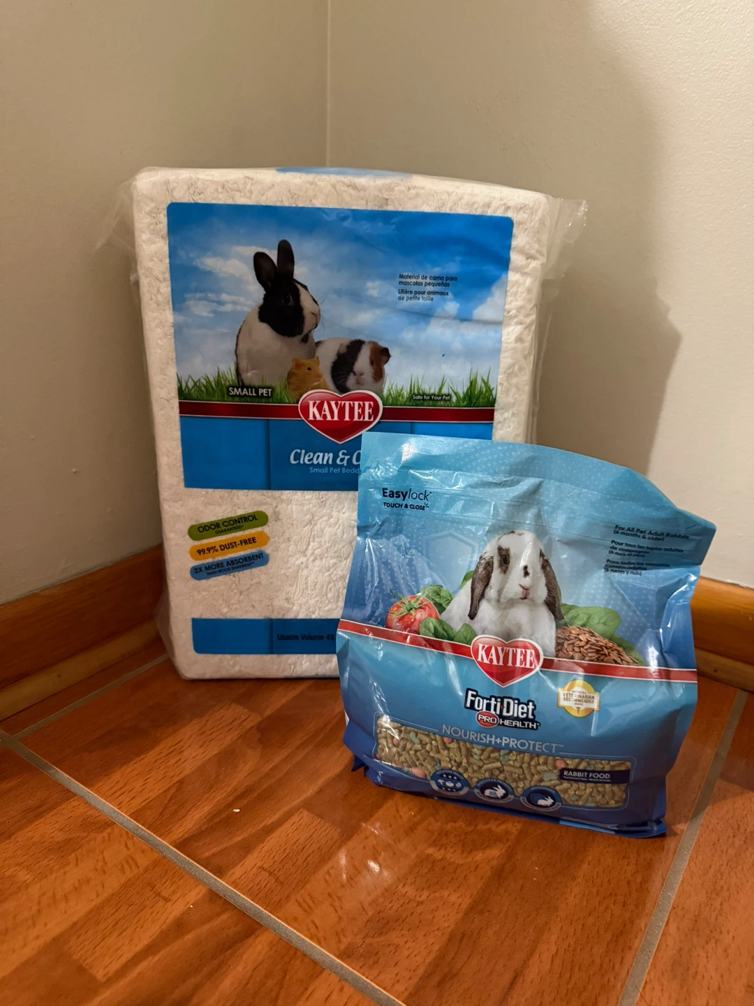 Kaytee Small Pet Clean & Cozy Bedding and Forti Diet Rabbit Food